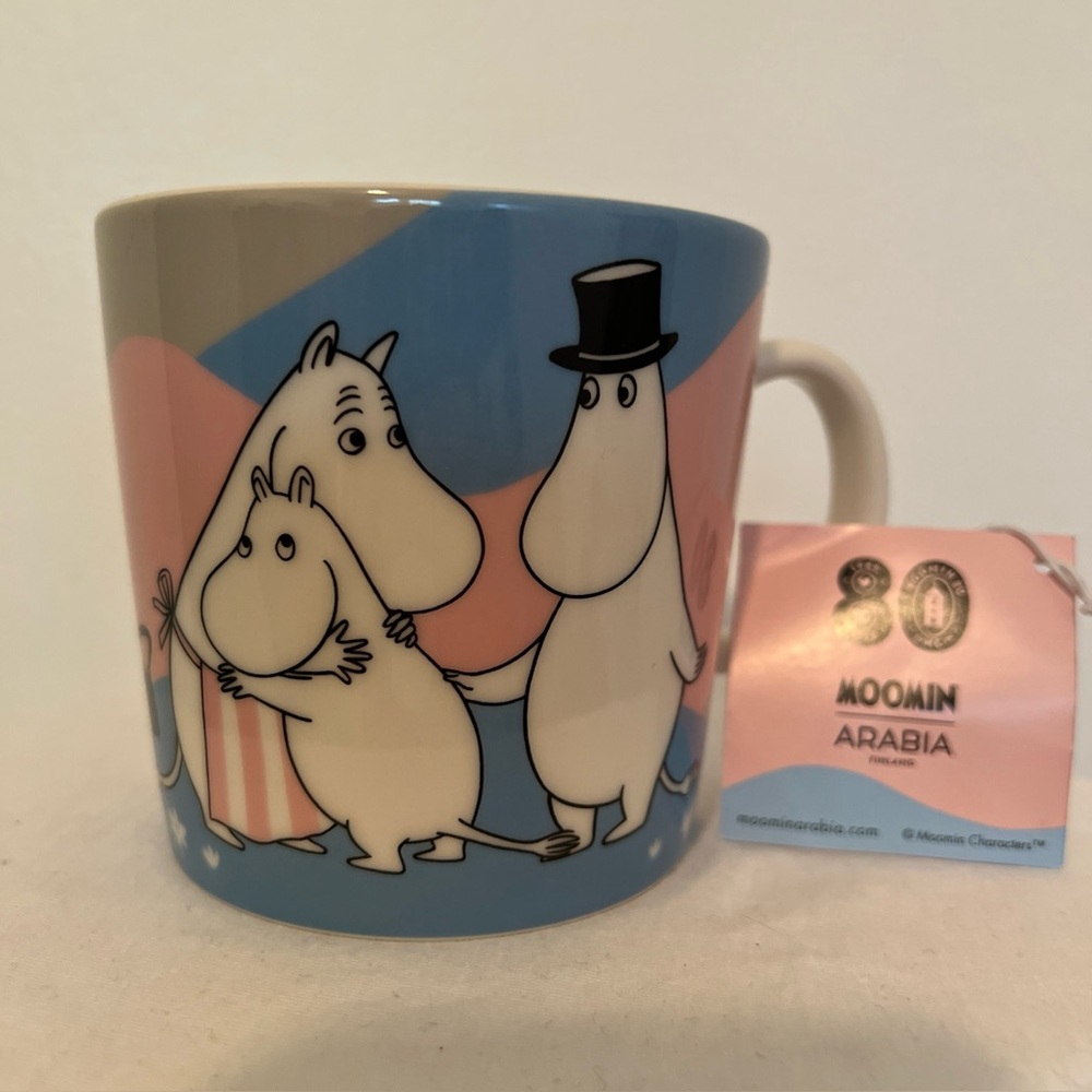 Moomin Family Arabia Finland 80 Anniversary Home At Last Mug Pink Nwt New Tags